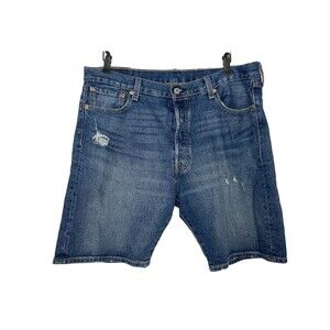 Levis 501 Shorts Mens 36 Button Fly Blue Jorts Denim 9" Inseam Jean